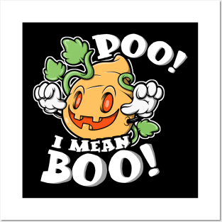 Poo I Mean Boo Pumpkin Poop Emoji Spooky Funny Halloween Posters and Art